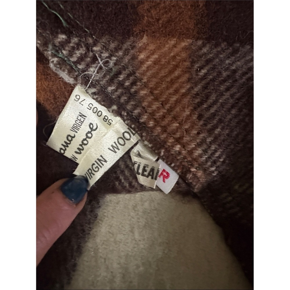 Vintage Wool Plaid Hooded Poncho Cape size O/S FIRm - Picture 15 of 16
